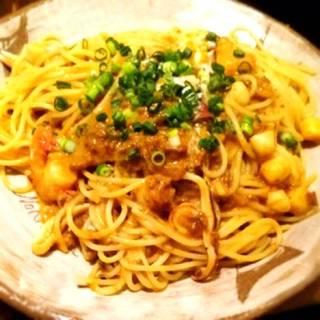 海の幸の味噌ミートスパゲティ