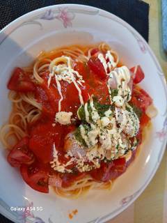 小海老の冷製トマトパスタ