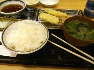 海老、いか、帆立天定食