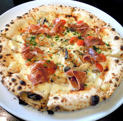 キノコと生ハム ホワイトソースのピッツァ