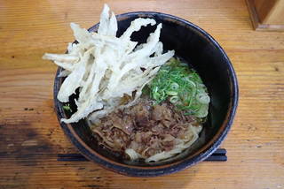 肉ごぼう天うどん