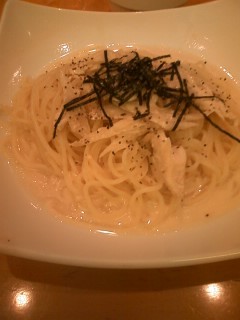 ささみとごぼうの味噌クリームパスタ