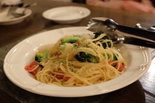 小柱と彩り野菜のスパゲッティ