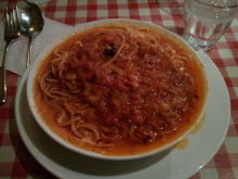 ニンニクとトマトと唐辛子のスパゲティー