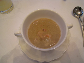 マッシュルームと甘海老のスープ
