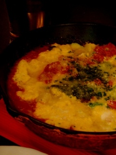 ズワイガニと菜の花のフリッタータ