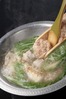 鶏つみれと水菜の　コラーゲン鍋